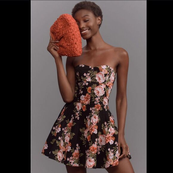 Anthropologie Maeve Strapless Flounce Midi Dress - Picture 2 of 3